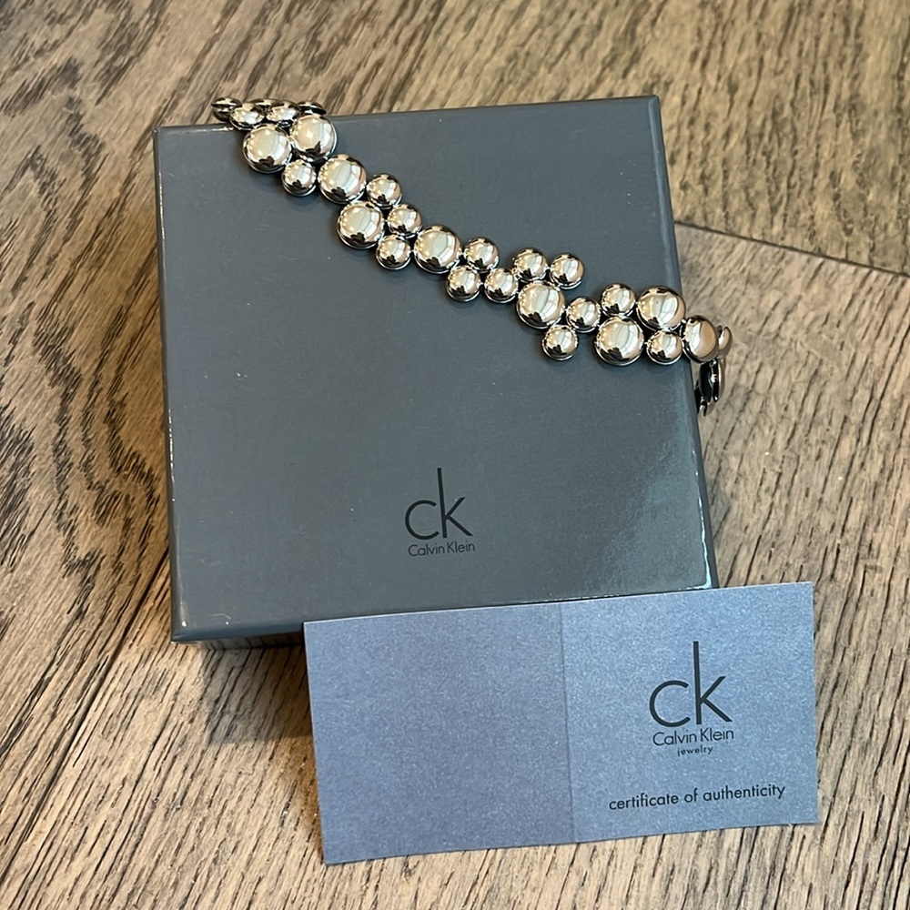 New Calvin Klein liquid silver circles bracelet, $350 - Picture 3 of 4